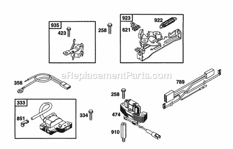 Brake Elect Diagram and Parts List for 12E802-1114-01  Briggs and Stratton Engine